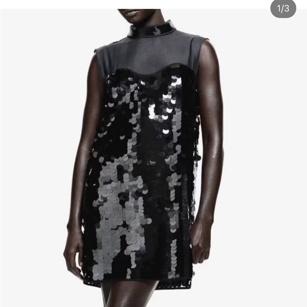 H&M Black Sequin Mini Dress